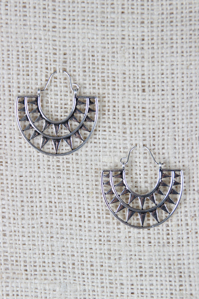 Aztec Semi Circle Dangle Earrings