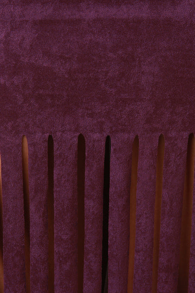 Vegan Suede Bandeau Fringed Two Piece Dress