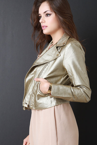 Gold Vegan Leather Jacket
