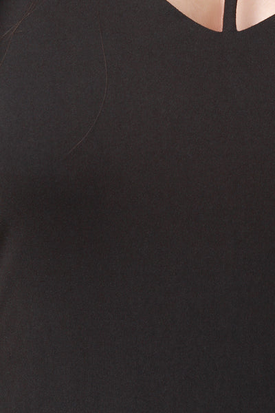 V-Neck Strappy Yoke Open Back Midi Dress