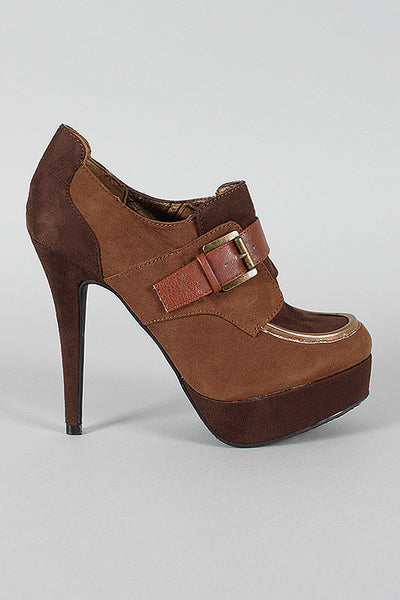 Dollhouse Buckle Round Toe Platform Bootie