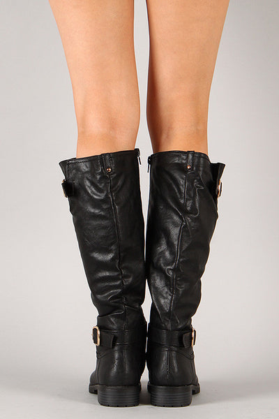 Buckle Riding Knee High Boot