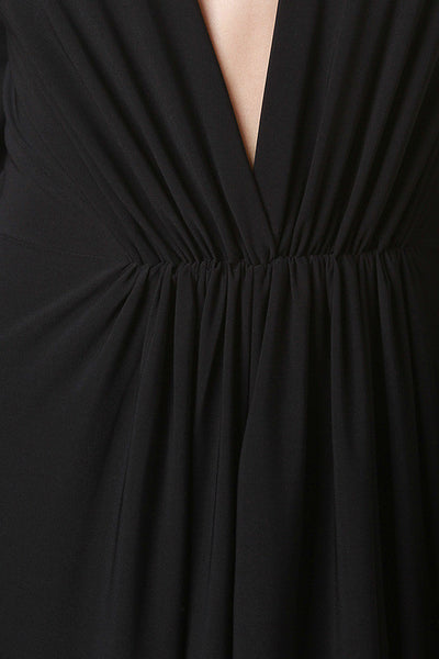 Deep V-Neck Slit Dress