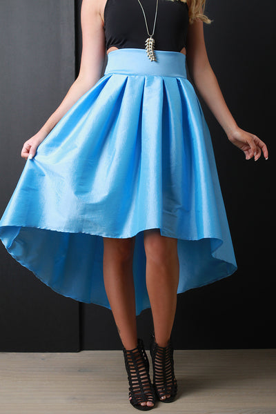 Evening Taffeta Pleated High-Low Skirt