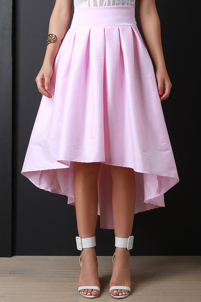 Evening Taffeta Pleated High-Low Skirt