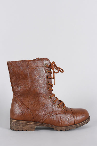 Bamboo Vegan Leather Combat Lug Booties