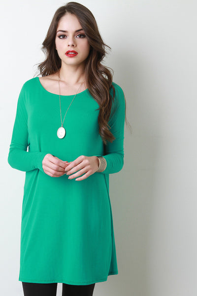 Boxy Long Sleeve Mini Dress