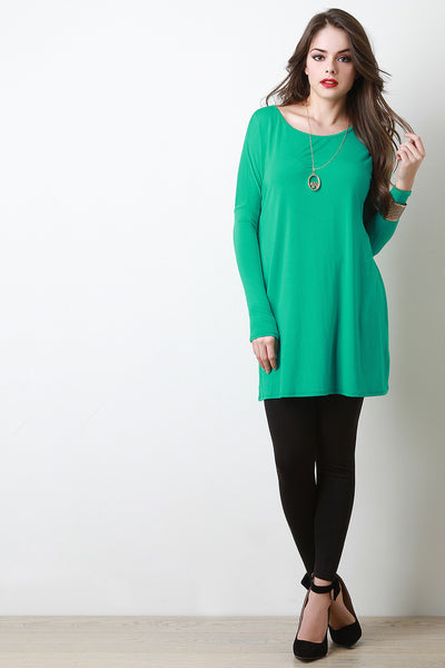 Boxy Long Sleeve Mini Dress