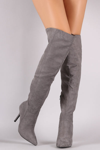 Qupid Pointy Toe Over-The-Knee Stiletto Boots