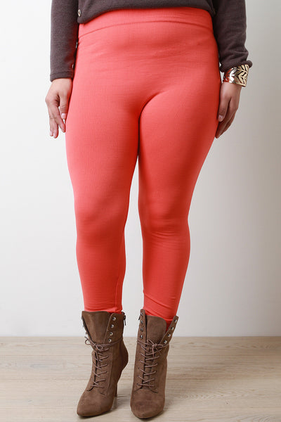 Solid Fleece Knit Leggings