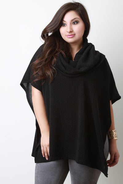 Cowl Neck Open Sides Poncho Top