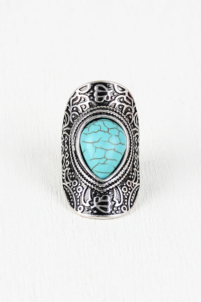 Turquoise Drop Armor Ring