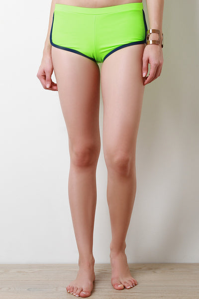 Contrast Trim Boy Short Swim Bottom