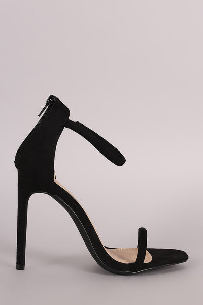 Liliana Suede Double Strap Open Toe Stiletto Heel