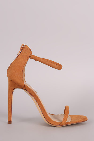 Liliana Suede Double Strap Open Toe Stiletto Heel