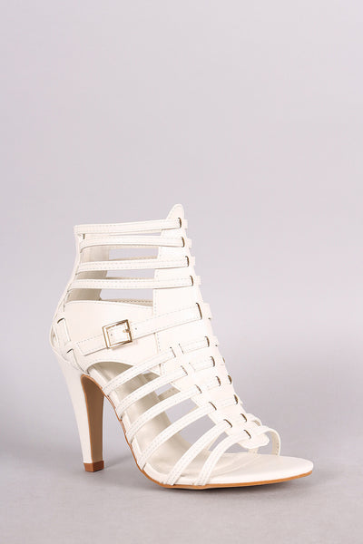 Strappy Buckled Open Toe Heel