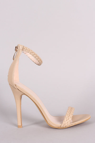 Woven Braided Straps Open Toe Heel