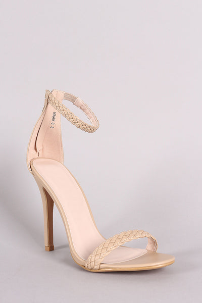 Woven Braided Straps Open Toe Heel