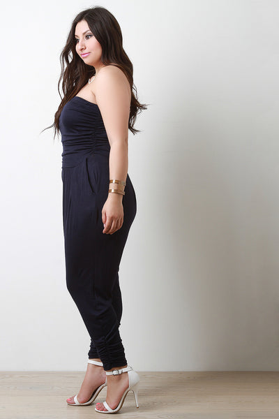 Strapless Ruched Jumpsuit