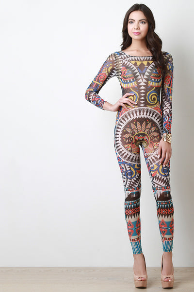 Native Semi-Sheer Mesh Jumpsuit