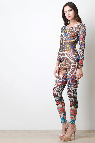 Native Semi-Sheer Mesh Jumpsuit