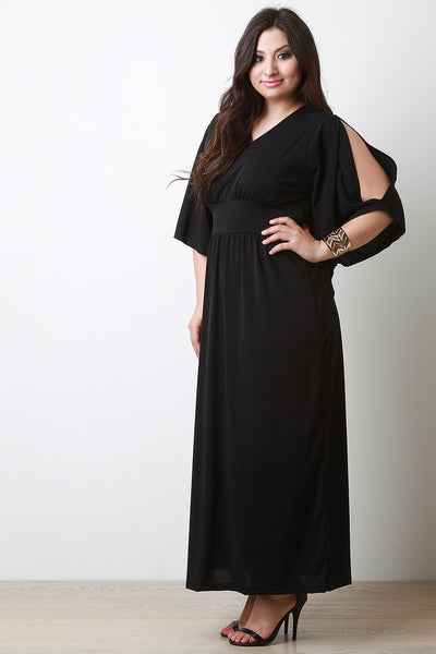 Empire Waist Cold Shoulder Maxi Dress