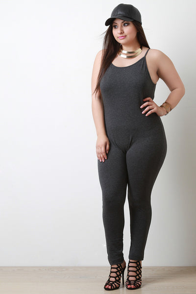 Jersey Knit Spaghetti Strap Body Jumpsuit