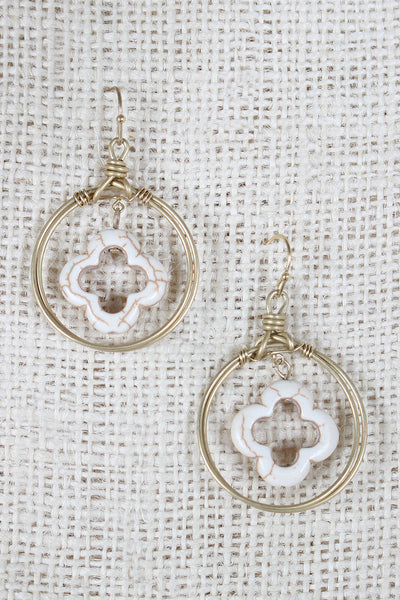 Wire Wrapped Circle Dangle Earrings