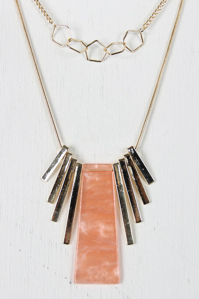 Layered Shapes Pendant Necklace