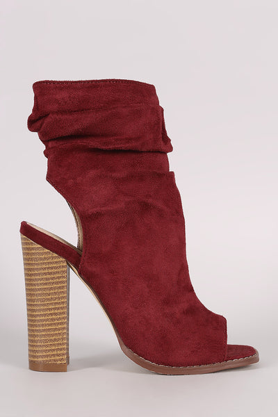 Liliana Slouchy Shaft Open Toe Booties