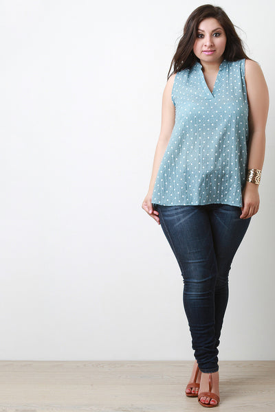 Airy Woven Sleeveless V Neck Top