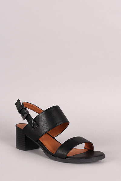 Double Band Slingback Chunky Heel