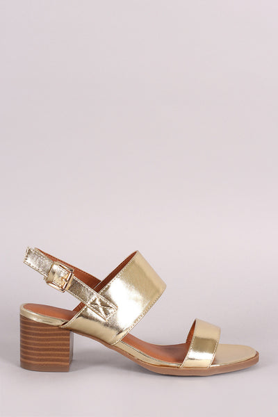 Double Band Slingback Chunky Heel