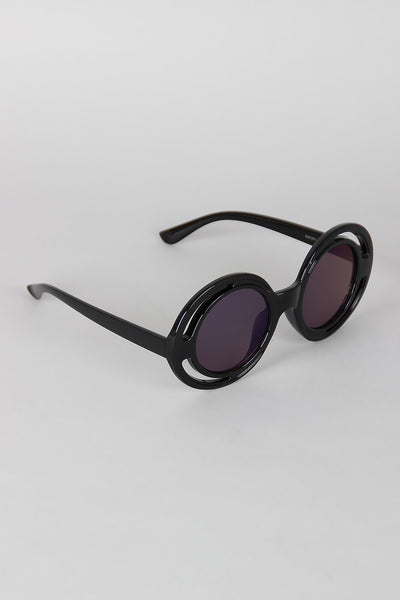 Bugs Eye Cutout Round Sunglasses