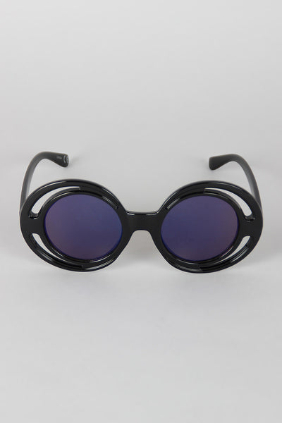 Bugs Eye Cutout Round Sunglasses