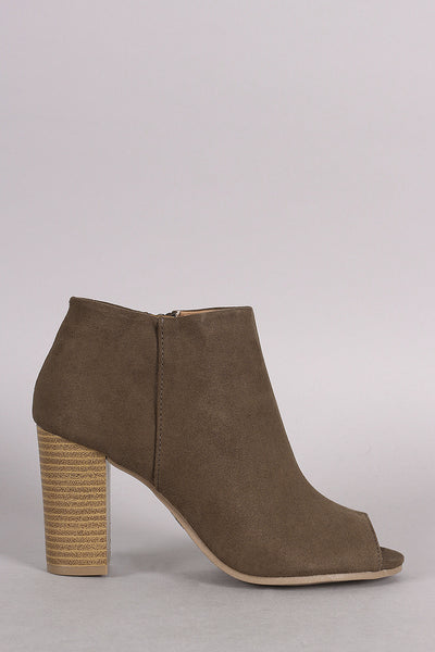 Qupid Peep Toe Ankle Booties