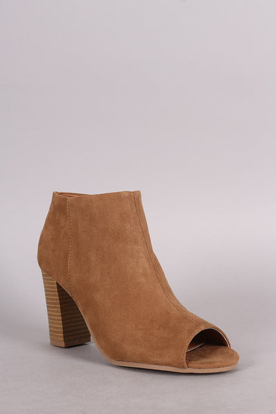 Qupid Peep Toe Ankle Booties