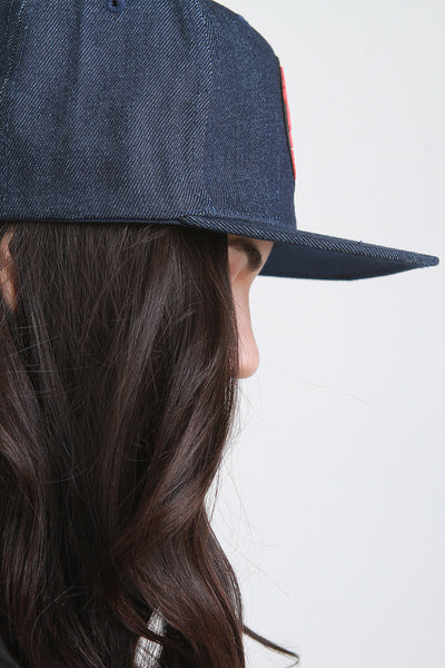 Denim California Republic Patch Snapback Cap