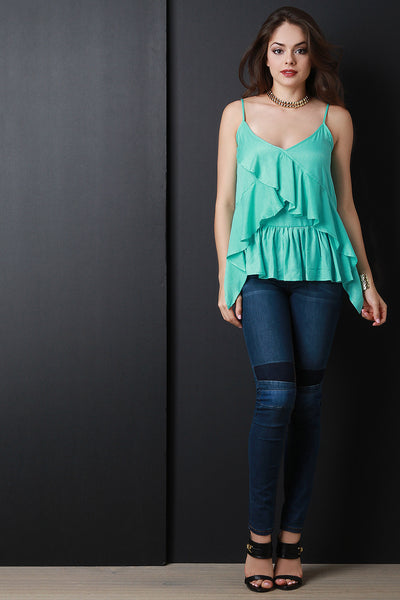 Spaghetti Strap Ruffled Camisole Top