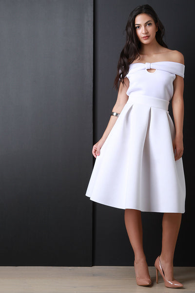 Neoprene Box Pleat Circle Skirt