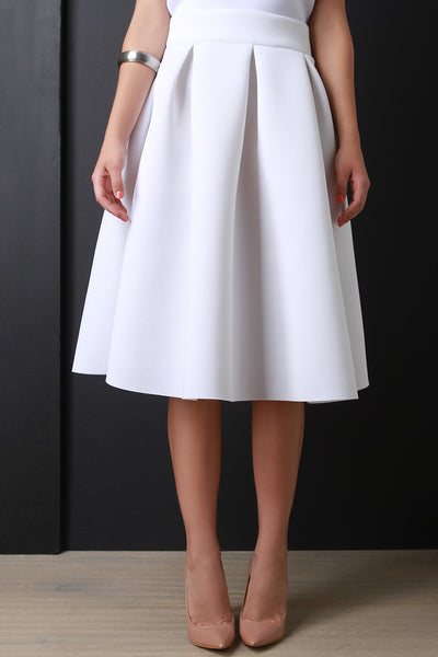 Neoprene Box Pleat Circle Skirt