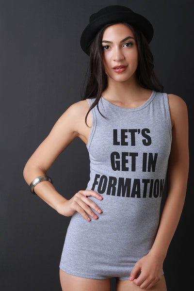 Lets Get In Formation Graphic Print Romper