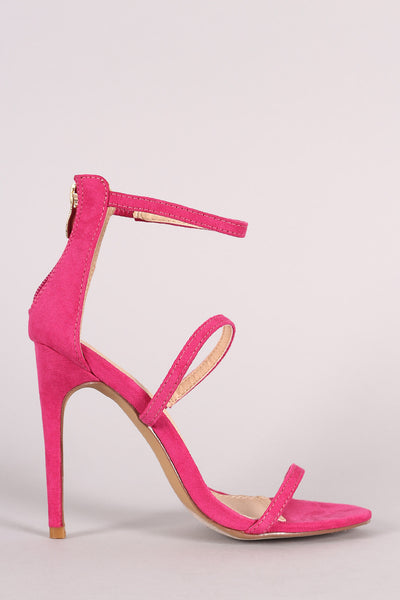 Liliana Suede Triple Straps Single Sole Heel