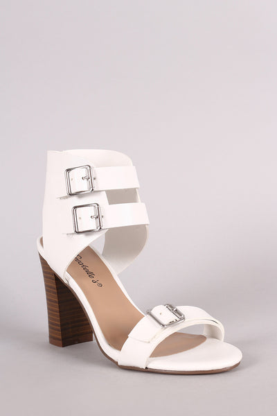 Breckelle Buckled Ankle Cuff Chunky Heel