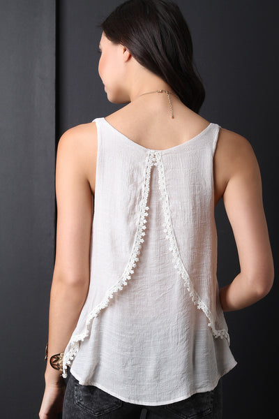 Gauzy Split Back Sleeveless Top