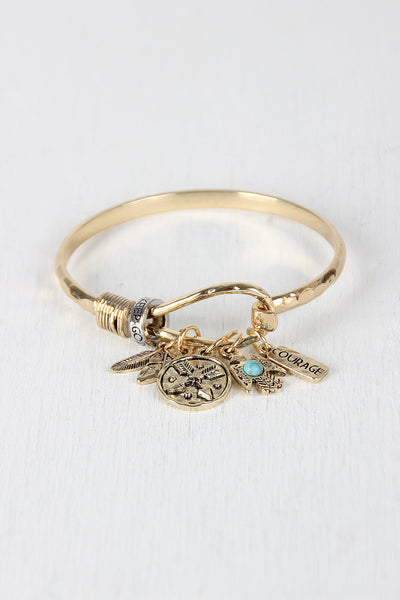 Brave Little Warrior Charm Bangle