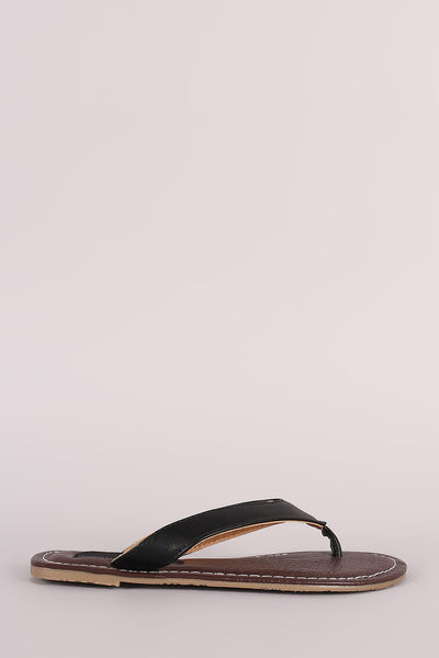 Wild Diva Lounge Croco Embossed Thong Flat Sandal