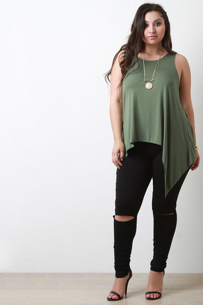 Asymmetrical Hem Sleeveless Top