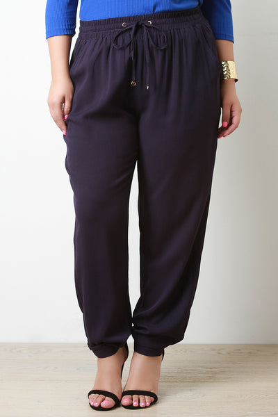 Zip Pocket Drawstring Baggy Jogger Pant