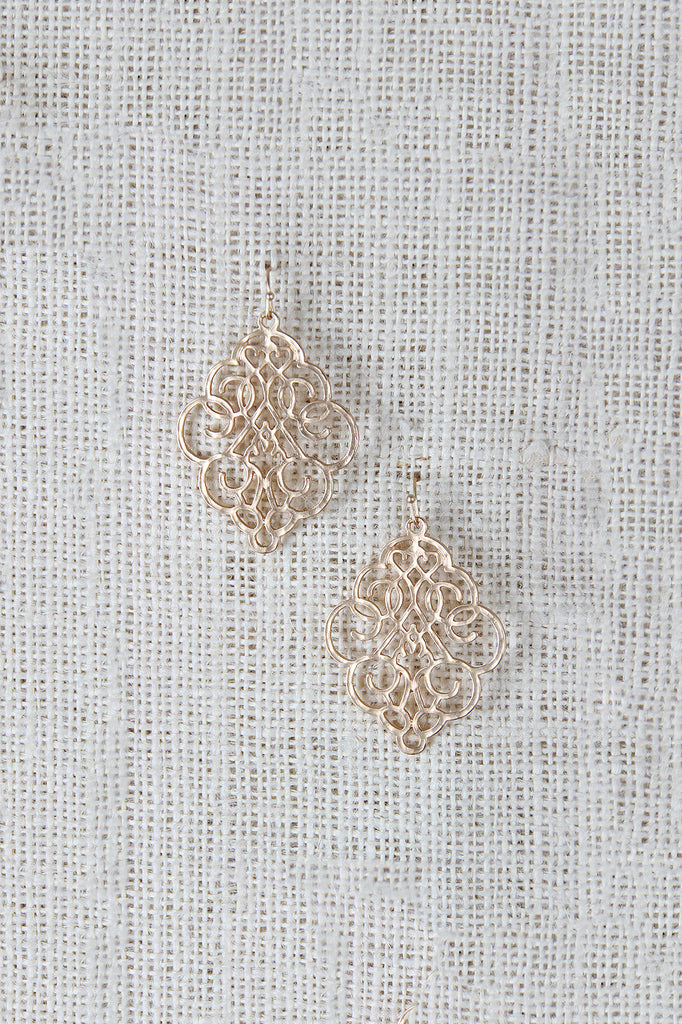 Dangle Metal Filigree Earrings